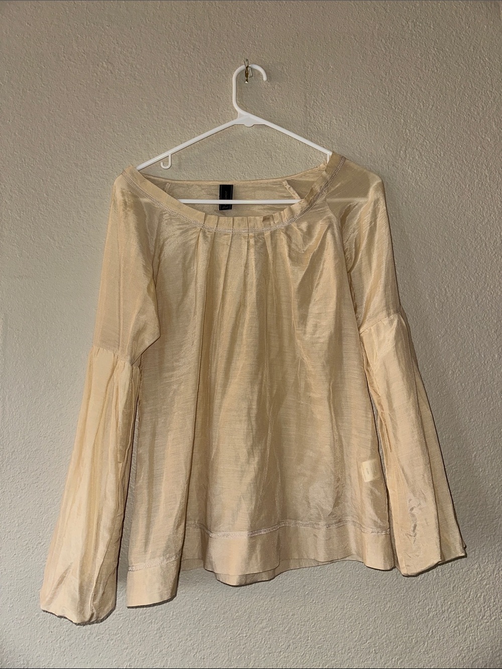 Light Cream Boho Pleated Tunic Top - Womens